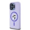 Karl Lagerfeld KLHMP15LSCMKCRHU iPhone 15 Pro 6.1 fioletowy/purple hardcase Silicone Karl&Choupette Heads Ring MagSafe